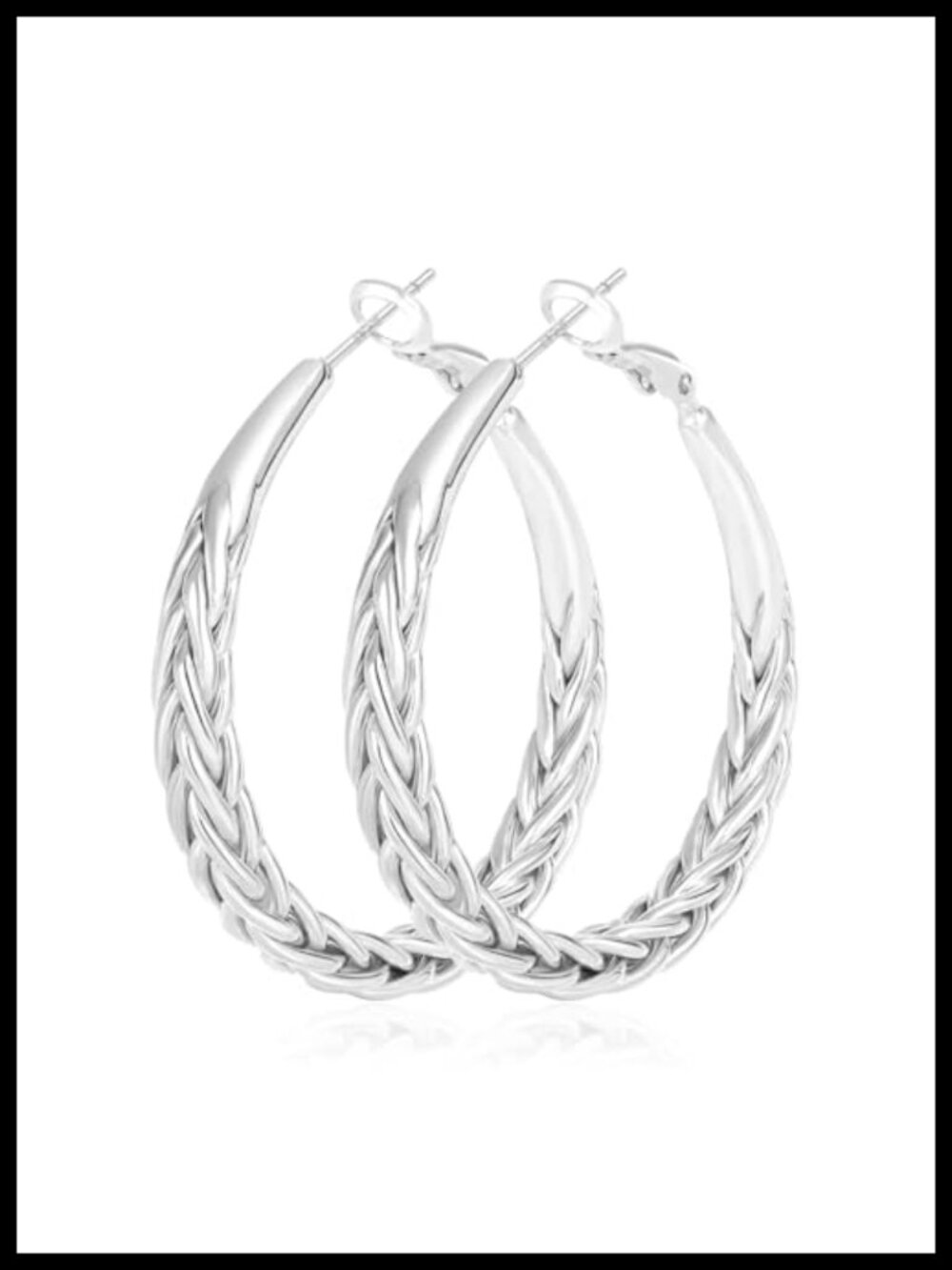 Sterling Silver Hoop Earrings Hypoallergenic Thick Silver Earrings